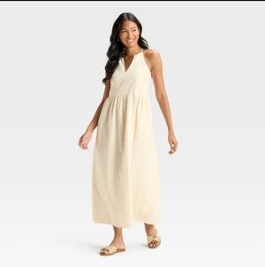 Universal Thread Women's Eyelet Maxi A-Line Dress